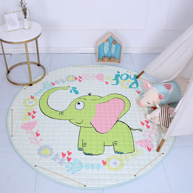 Skorter | Beautiful cartoon rug for indoors, multicolored animal pattern rug, washable, pet-friendly, non-slip rug for the children's room
