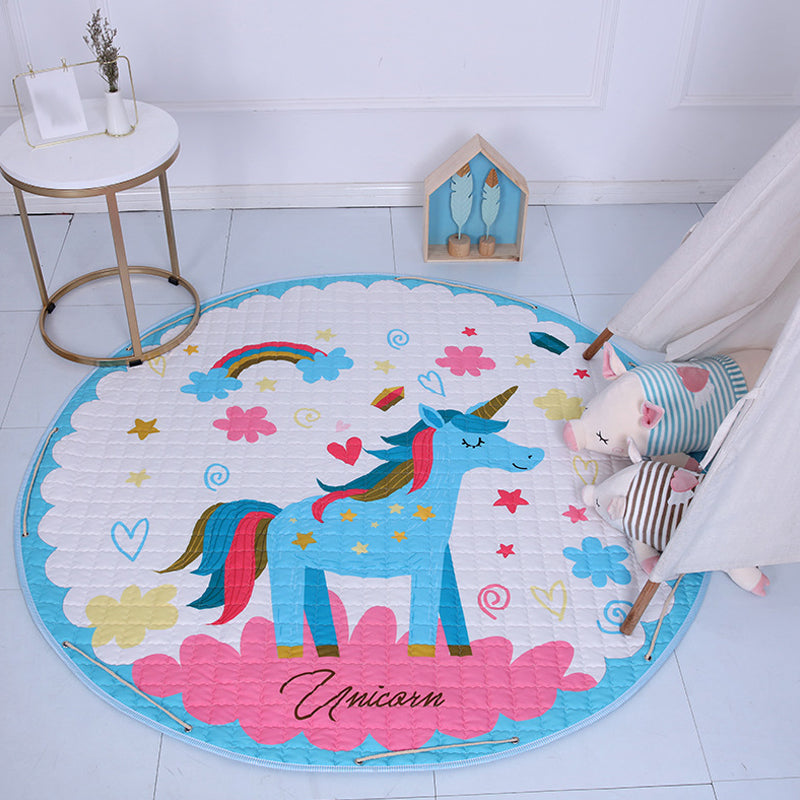 Skorter | Beautiful cartoon rug for indoors, multicolored animal pattern rug, washable, pet-friendly, non-slip rug for the children's room