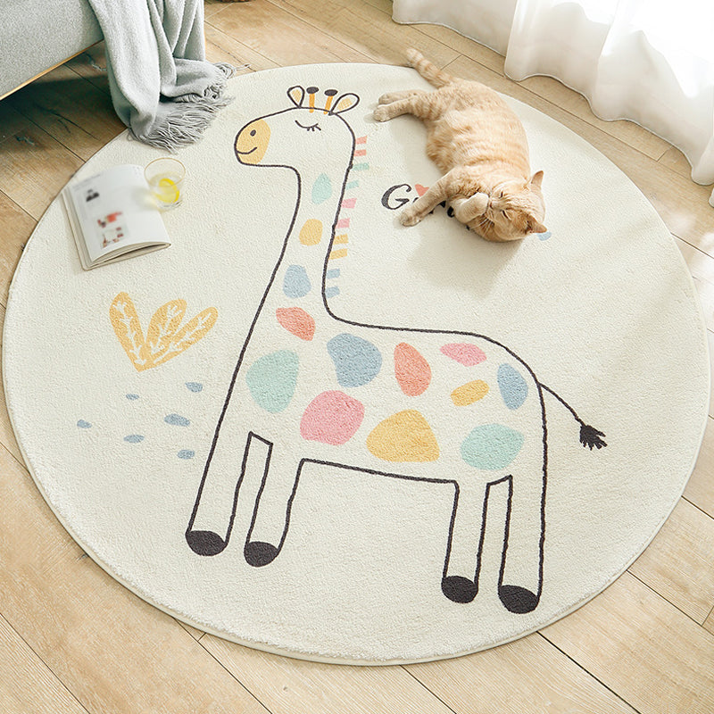 Skorter | Beautiful Kids Style Rug Soft Color Animal and Word Pattern Carpet Pet Friendly Non-Slip Rug for the Children's Room