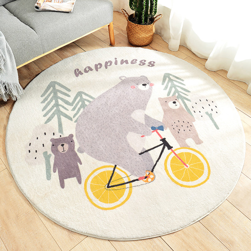 Skorter | Beautiful Kids Style Rug Soft Color Animal and Word Pattern Carpet Pet Friendly Non-Slip Rug for the Children's Room