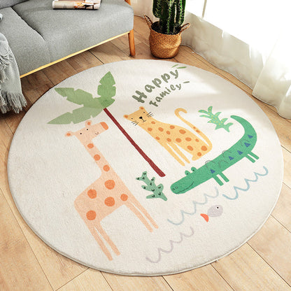 Skorter | Beautiful Kids Style Rug Soft Color Animal and Word Pattern Carpet Pet Friendly Non-Slip Rug for the Children's Room