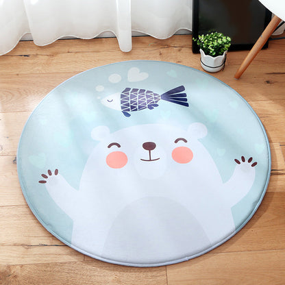 Skorter | Cartoon Kids Room Rug Soft Color Wild Animal Rug Synthetic Anti-Slip Back Area Rug