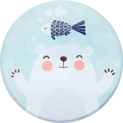 Skorter | Cartoon Kids Room Rug Soft Color Wild Animal Rug Synthetic Anti-Slip Back Area Rug