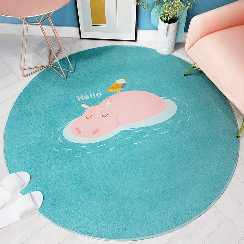 Skorter | Cartoon Kids Room Rug Soft Color Wild Animal Rug Synthetic Anti-Slip Back Area Rug
