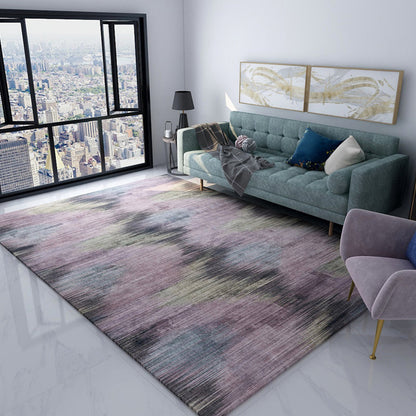 Skorter | Dark Cyberpunk Style Rug Polypropylene Tie Dye Printed Abstract Rug Non-Slip Back Washable Carpet for Room