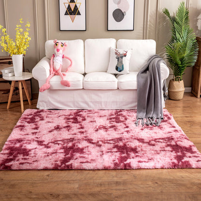 Skorter | Creative Rust Metal Look Rug Pastel Color Industrial Rug Synthetic Non-Slip Backing Easy Maintenance Rug for Home