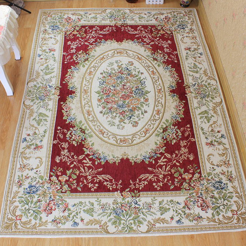 Skorter | Bud printed rug polyester traditional indoor rug non-slip washable pet-friendly rug for living room