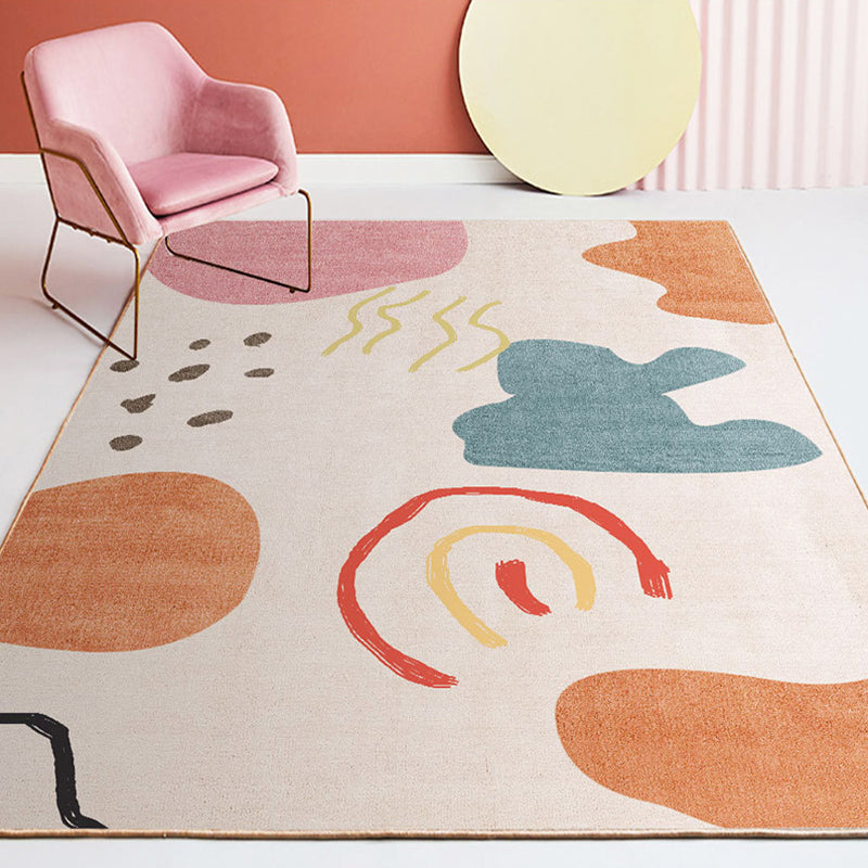Skorter | Color Block Design Novelty Style Colorful Area Rug Pet Friendly Polyester Rugs for Living Room
