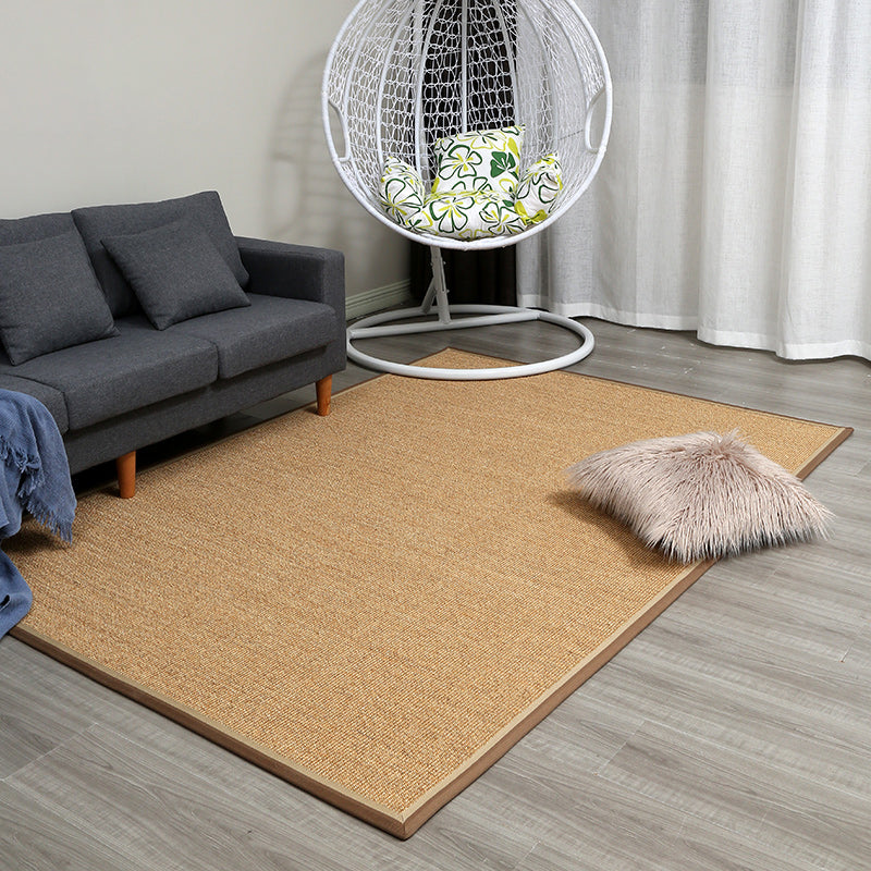 Skorter | Brown Living Room Rug Rustic Simple Rug Jute Washable Non-Slip Backing Pet-Friendly Rug