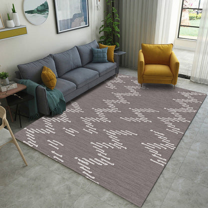 Skorter | Brown carpet for the living room New geometric stripe pattern carpet Polyester washable carpet