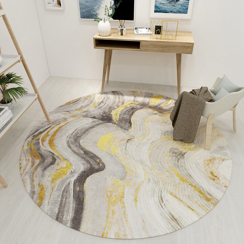 Skorter | Creative Northern Rug Multi Color Marble Geometric Shapes Carpet Stain-Resistant Pet-Friendly Rug for Living Room