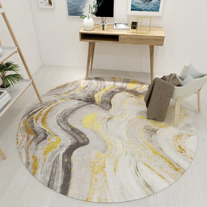 Skorter | Creative Northern Rug Multi Color Marble Geometric Shapes Carpet Stain-Resistant Pet-Friendly Rug for Living Room
