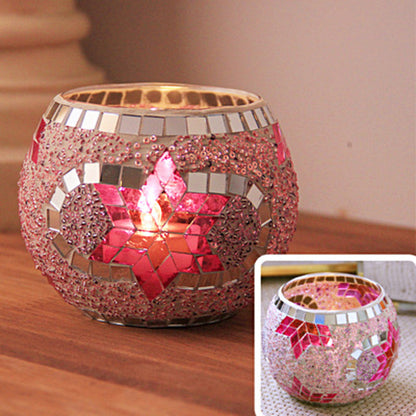 Skorter | European Retro Glass Mosaic Tealight Holder