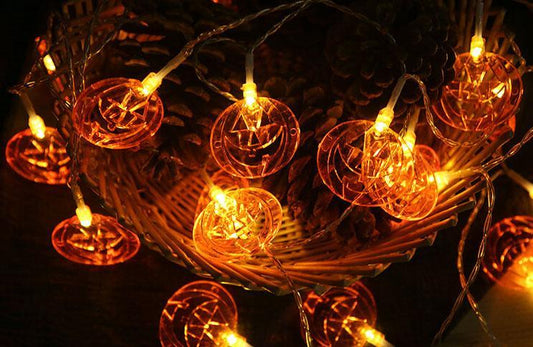 Skorter | Halloween Pumpkin 10/20 Light Battery Solar LED Light Decorative Plastic String Lights