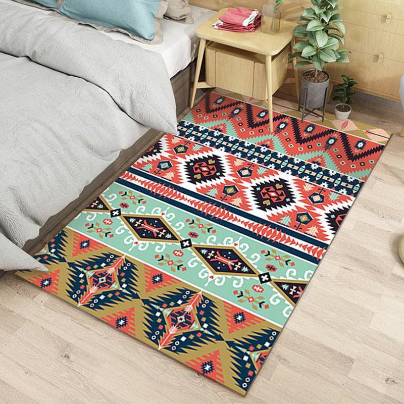 Skorter | Color Southwest Native Americana Carpet Striped Geometric Area Rug Polyester Stain-Resistant Indoor Rug