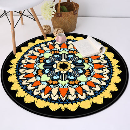 Skorter | Yellow and black Americana rug Polyester Southwestern rug non-slip backing rug for bedroom