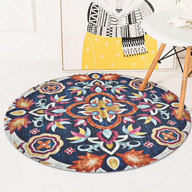 Skorter | Blue Bedroom Rug Americana Southwestern Rug Polyester Non-Slip Back Rug