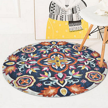 Skorter | Blue Bedroom Rug Americana Southwestern Rug Polyester Non-Slip Back Rug