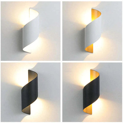 Skorter | Orr Modern LED Wall Lamp, Spiral, Indoor, White/Black, Metal