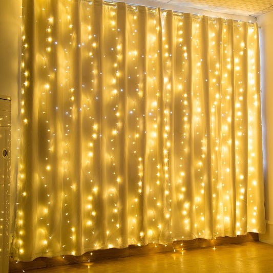 Skorter | 19.6 x 6.6 FT. 448 LED Warm White Waterproof Light String Fairy Curtain Light