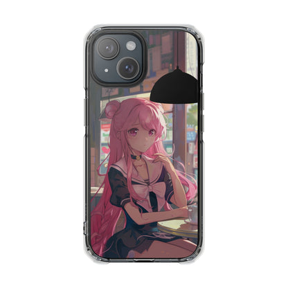 Skorter | Cafe Chilling Anime Girl Magnetic Case for iPhone