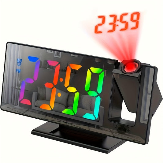 Skorter | TimeView - Projector Alarm Clock with Mirror and LED Screen