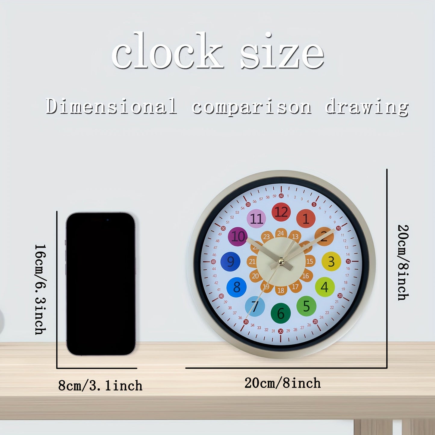 Skorter | 8-inch Plastic Wall Clock - Sunflower Design, Silent Clock