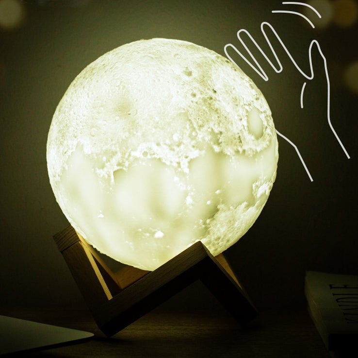 Skorter | Creative Mini Rechargeable 3D Printed Moon 1-Light LED Table Lamp