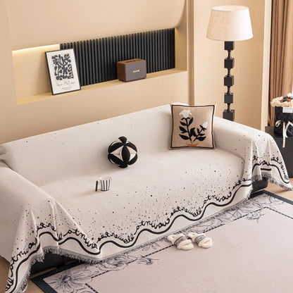 Skorter | Cursive Glittering Chenille Sofa Cover