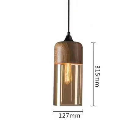Skorter | EternaGlow Pendant Light made of Glass and Wood | Elegant Design for Your Home