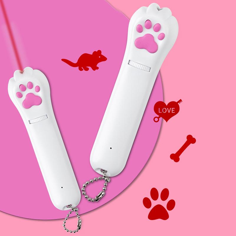 Skorter | PurrPlay USB-uppladdningsbar kattlaserleksak – interaktiv LED-lampa med 4 patroner