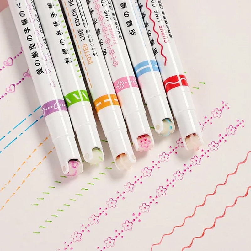 Skorter | BEST GIFTS FOR CHILDREN - Dual Tip Markers with 6 different curve shapes fine tips