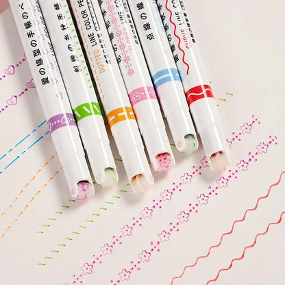 Skorter | BEST GIFTS FOR CHILDREN - Dual Tip Markers with 6 different curve shapes fine tips