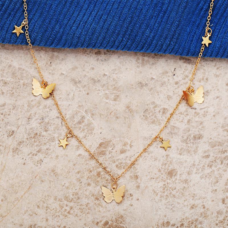 Skorter | Butterfly and Star Pendant Necklace