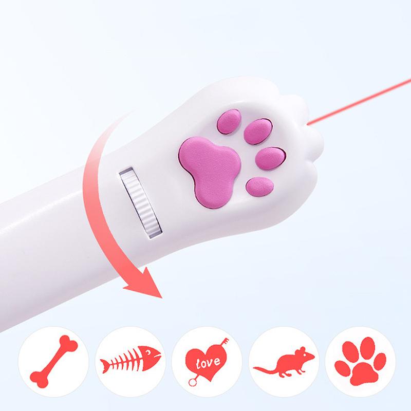 Skorter | PurrPlay USB-uppladdningsbar kattlaserleksak – interaktiv LED-lampa med 4 patroner