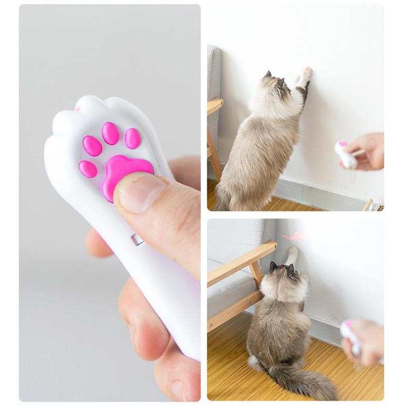 Skorter | PurrPlay USB-uppladdningsbar kattlaserleksak – interaktiv LED-lampa med 4 patroner