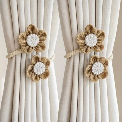Skorter | Floral Hemp Curtain Tie Back | 2Pcs Set
