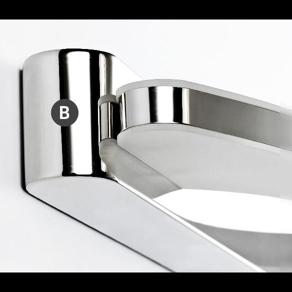Skorter | Leigh Modern Minimalist Oval LED Wall Lamp Chrome Bedroom/Bathroom Metal Acrylic