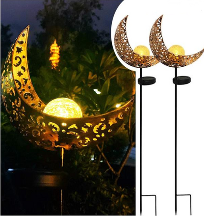 Skorter | Solar Garden Light made of Metal – Waterproof LED Design in Moon, Flame, Sun or Star Shape