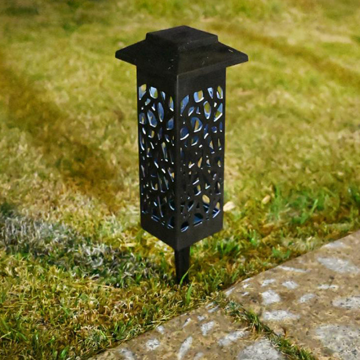 Skorter | Outdoor Solar Hollow Square Column LED Patio Lawn Ground Stake Light