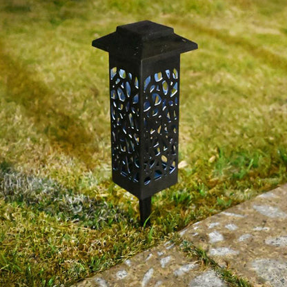 Skorter | Outdoor Solar Hollow Square Column LED Patio Lawn Ground Stake Light