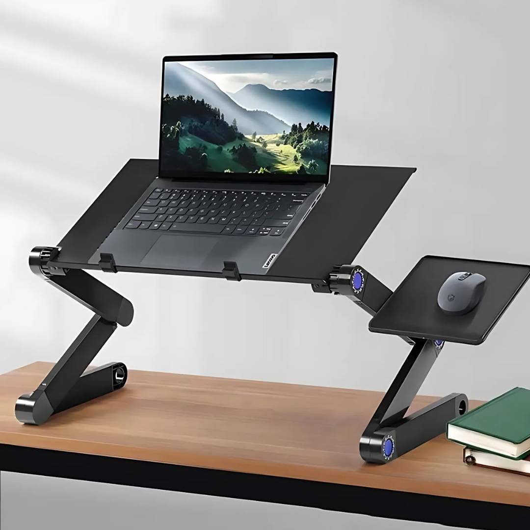 Skorter | Adjustable Laptop Stand for Bed, Couch & Desk - Ergonomic Design with Cooling Function for Comfort and Productivity