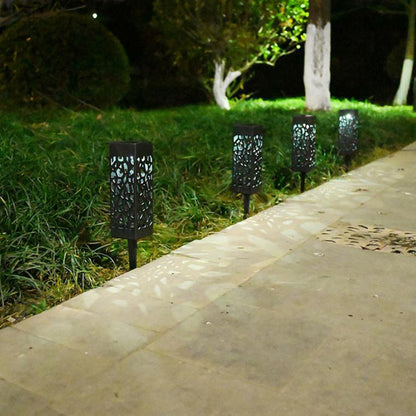 Skorter | Outdoor Solar Hollow Square Column LED Patio Lawn Ground Stake Light
