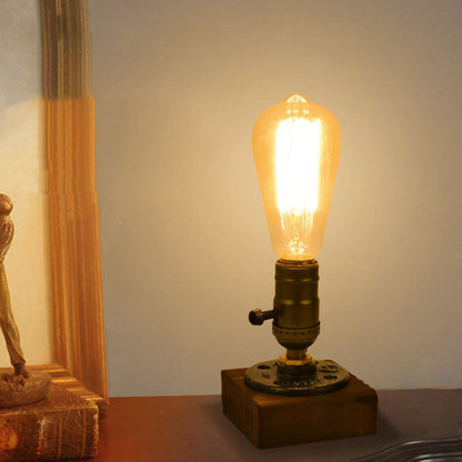 Skorter | Vintage Industrial Iron Light Bulb 1-Light Table Lamp