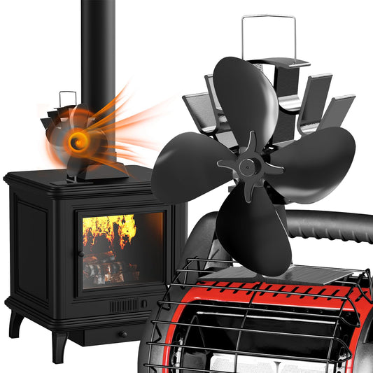 skorter | 4-Blade Oven and Wood Stove Fan for Wood/Fireplace