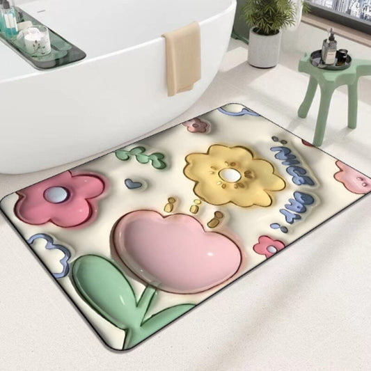 skorter | 3d-flower soft, absorbent mat for the bathroom