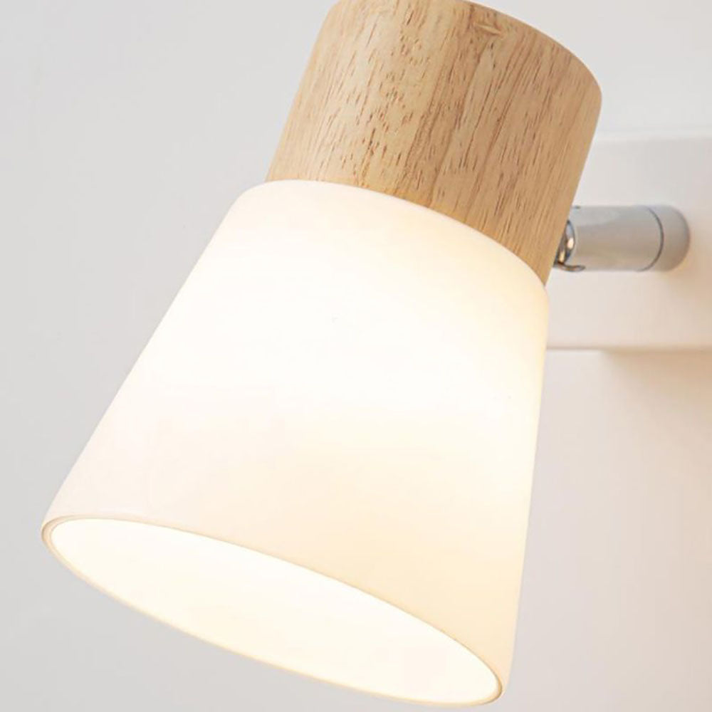 Skorter | Ozawa Nordic LED Wall Lamp Wood/Glass Living Room/Dining Room White