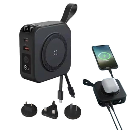 Skorter | 5-in-1 Wall Charger with Wireless Charging Pad and Power Bank - All-in-One Charging Solution