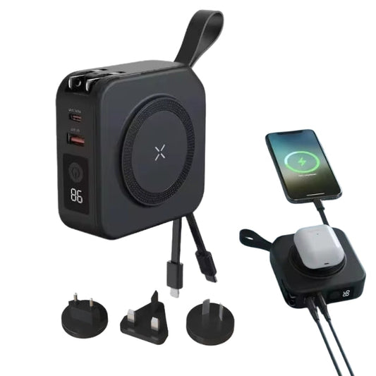 Skorter | 5-in-1 Wall Charger with Wireless Charging Pad and Power Bank - All-in-One Charging Solution