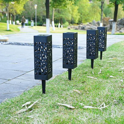 Skorter | Outdoor Solar Hollow Square Column LED Patio Lawn Ground Stake Light